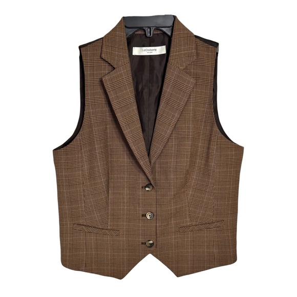 Liz Claiborne Jackets & Blazers - Liz Claiborne 90s Plaid‎ Vest Tailored Suit Waistcoat Size 6 Heritage Equestrian